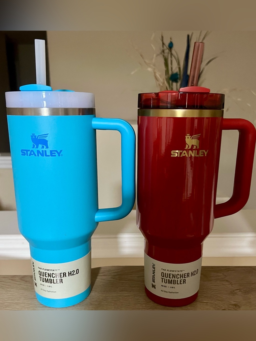 Stanley Quencher H2.0 Tumbler 2 - Red and Blue 40 Ozs
